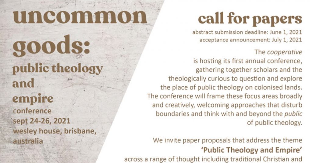 Call for papers goods public theology and empire conference